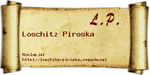 Loschitz Piroska névjegykártya